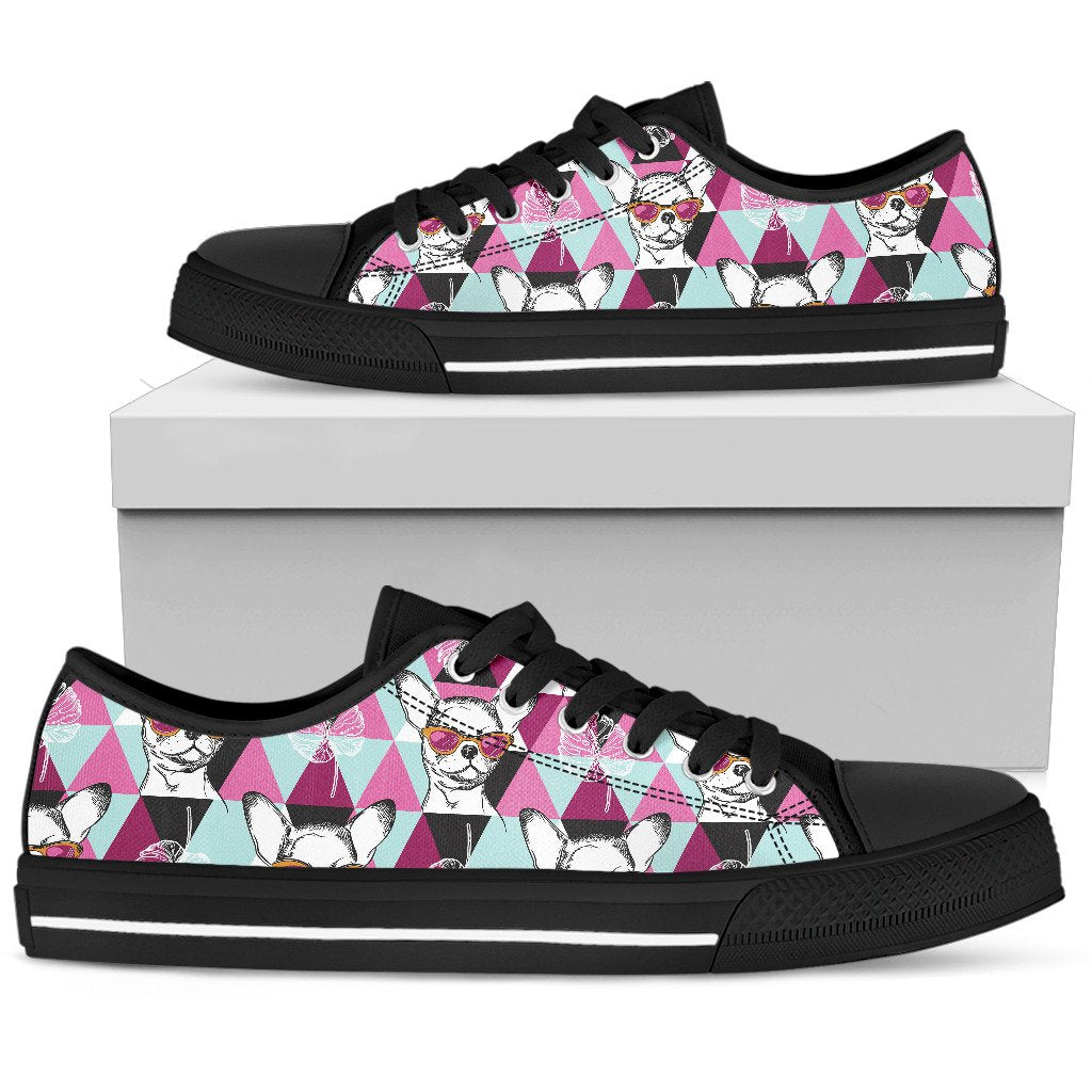 Chihuahua Cute Triangle Pattern Women Low Top Shoes