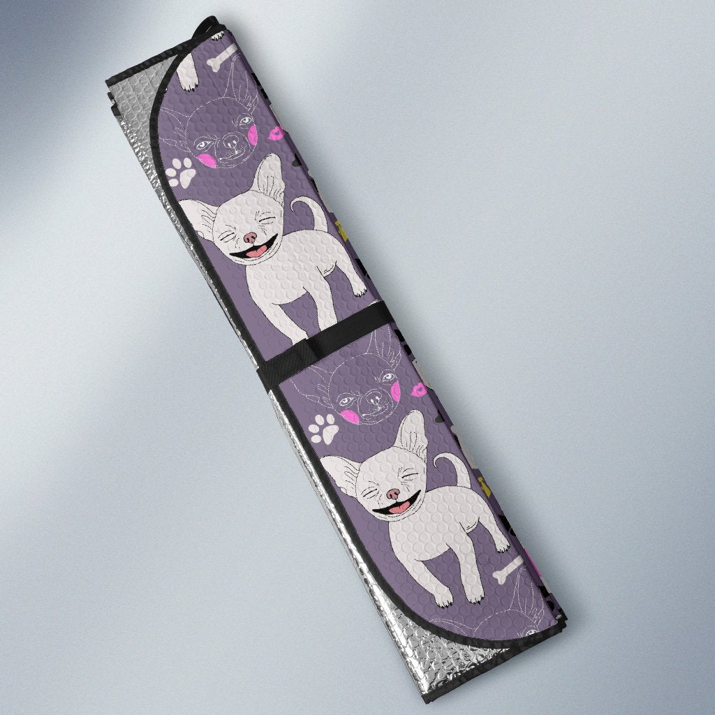 Chihuahua Happy Pattern Car Sun Shade For Windshield