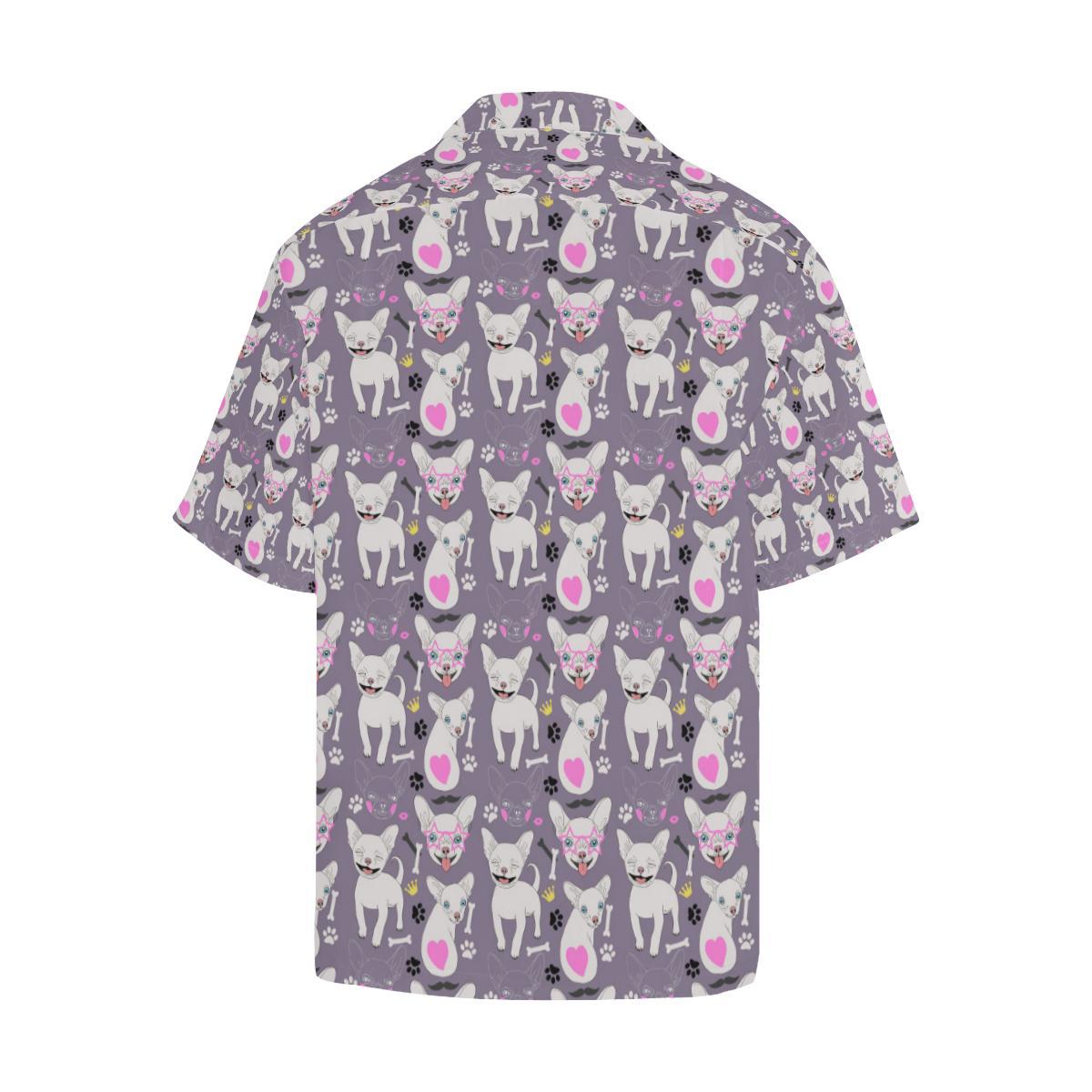 Chihuahua Happy Pattern Men Aloha Hawaiian Shirt