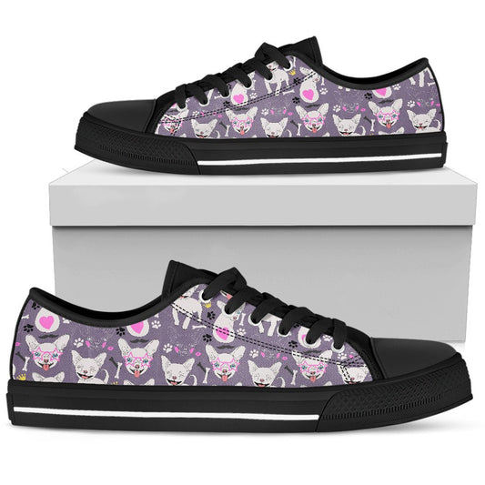 Chihuahua Happy Pattern Women Low Top Shoes