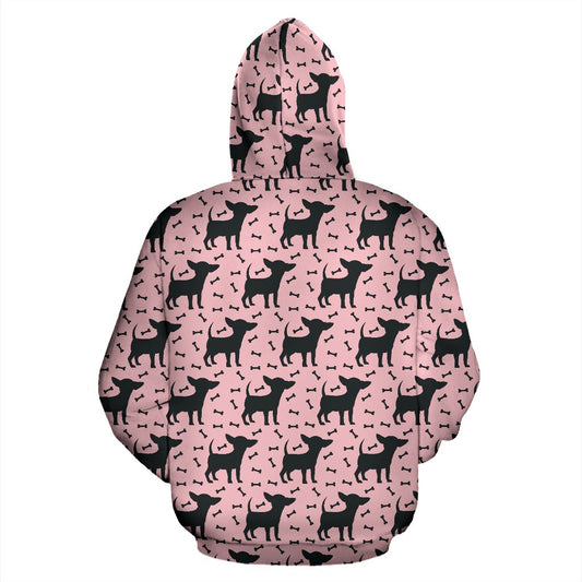 Chihuahua Pink Print Pattern Pullover Hoodie
