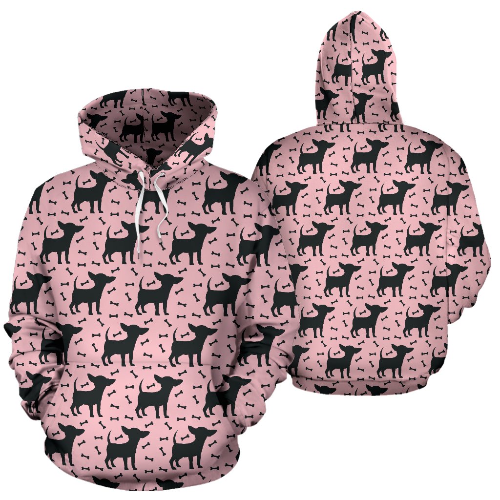 Chihuahua Pink Print Pattern Pullover Hoodie