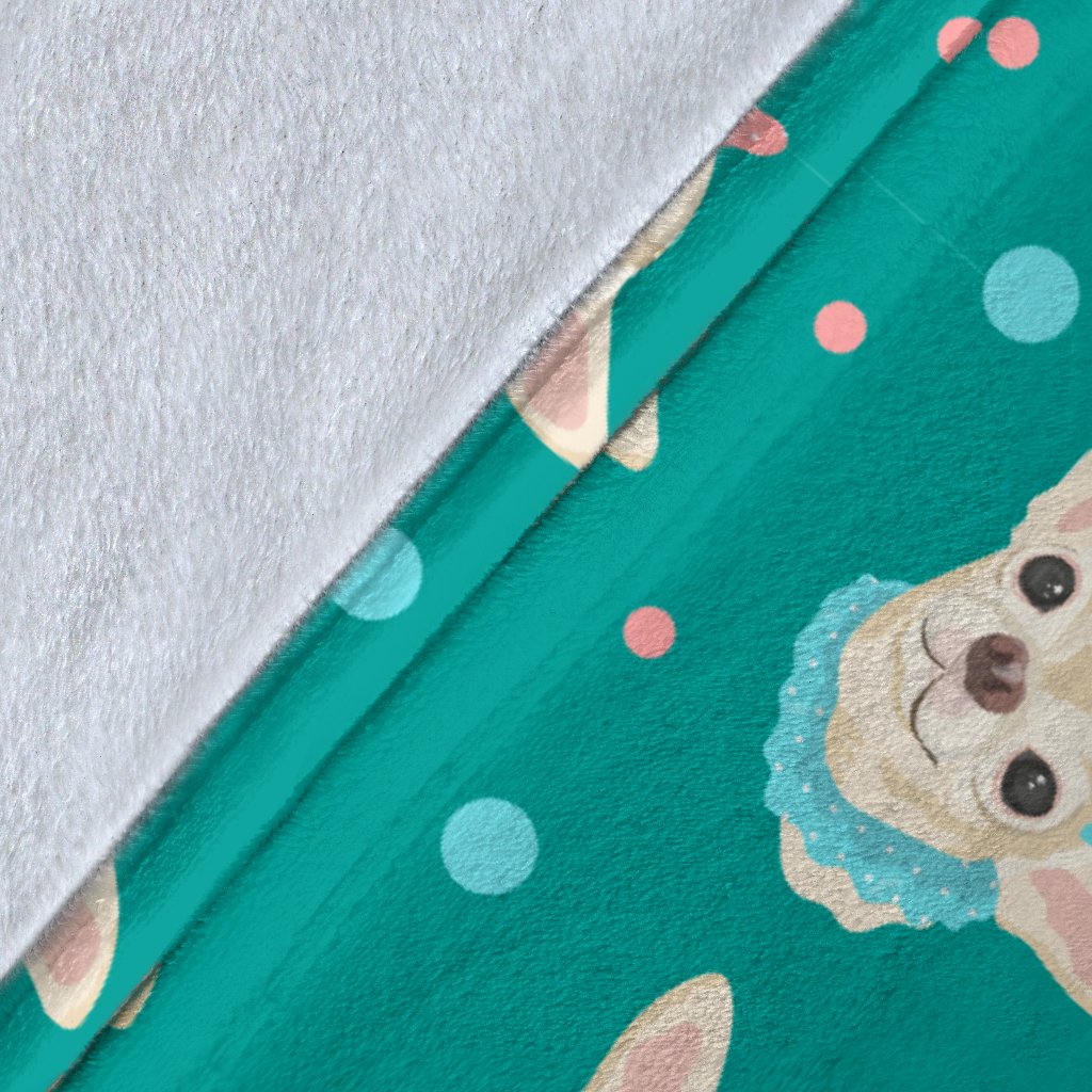 Chihuahua Polka Dot Pattern Fleece Blanket