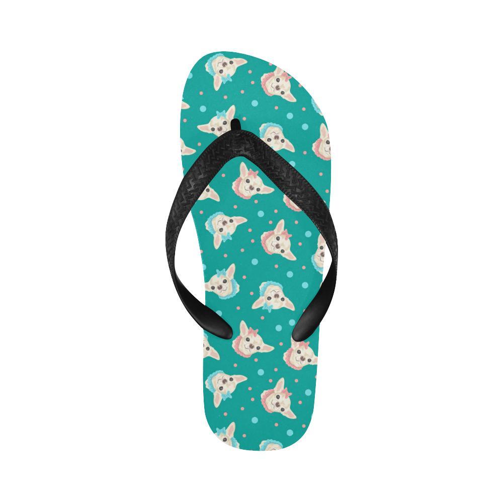 Chihuahua Polka Dot Pattern Flip Flops-JTAMIGO.COM