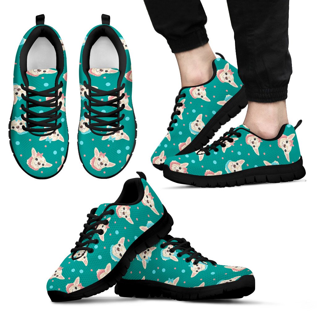 Chihuahua Polka Dot Pattern Men Sneakers Shoes