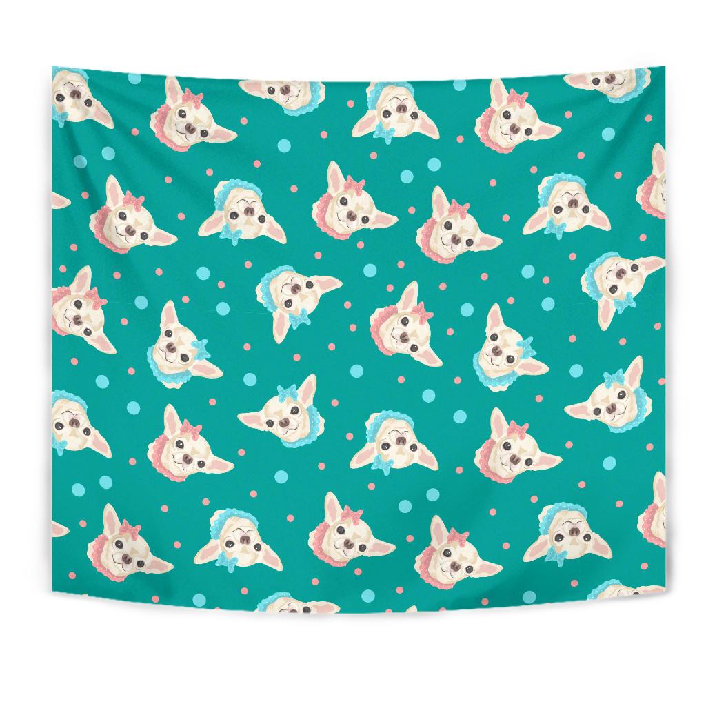 Chihuahua Polka Dot Pattern Tapestry