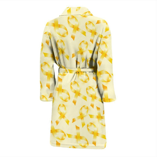 Childhood cancer Pattern Print Design 01 Men Bathrobe-JORJUNE.COM