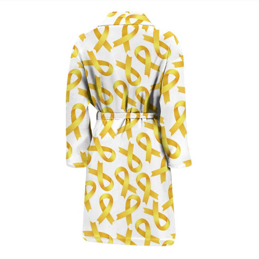 Childhood cancer Pattern Print Design 02 Men Bathrobe-JORJUNE.COM