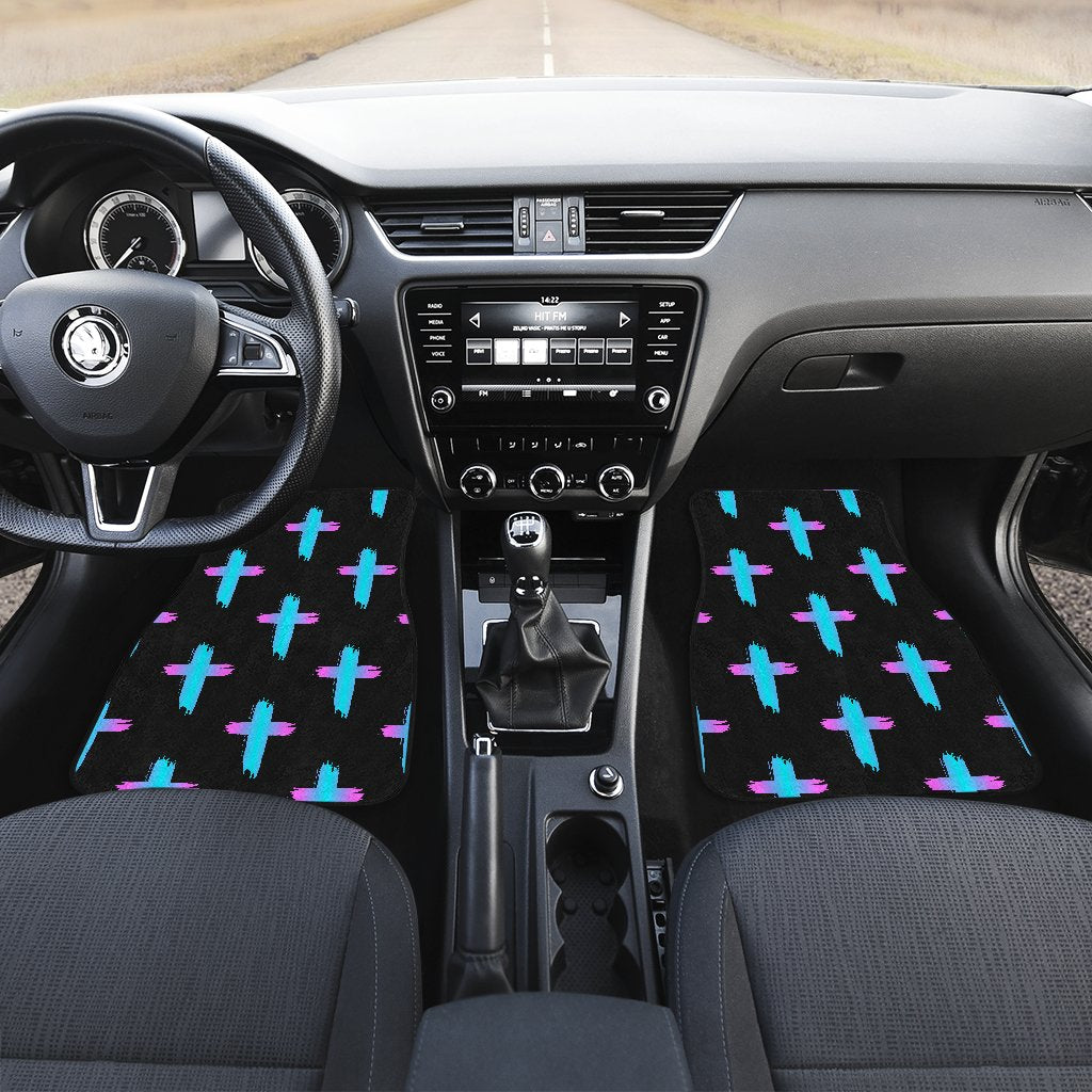 Christian Cross neon Pattern Car Floor Mats