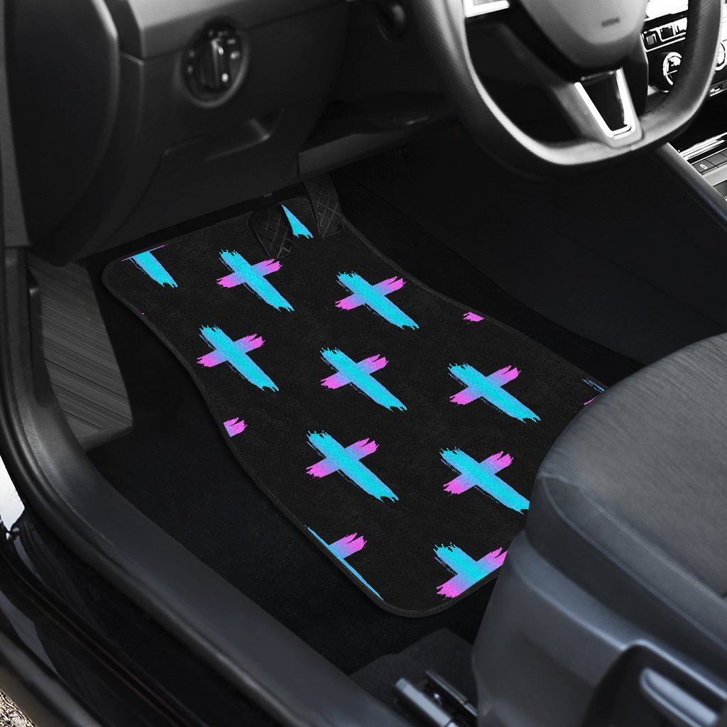 Christian Cross neon Pattern Car Floor Mats