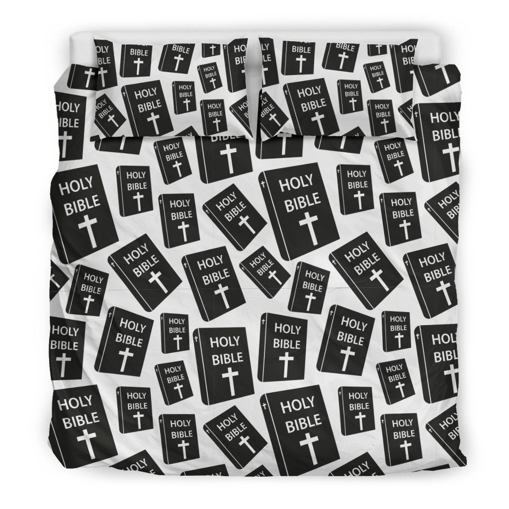 Christian Holy Bible Book Pattern Duvet Cover Bedding Set