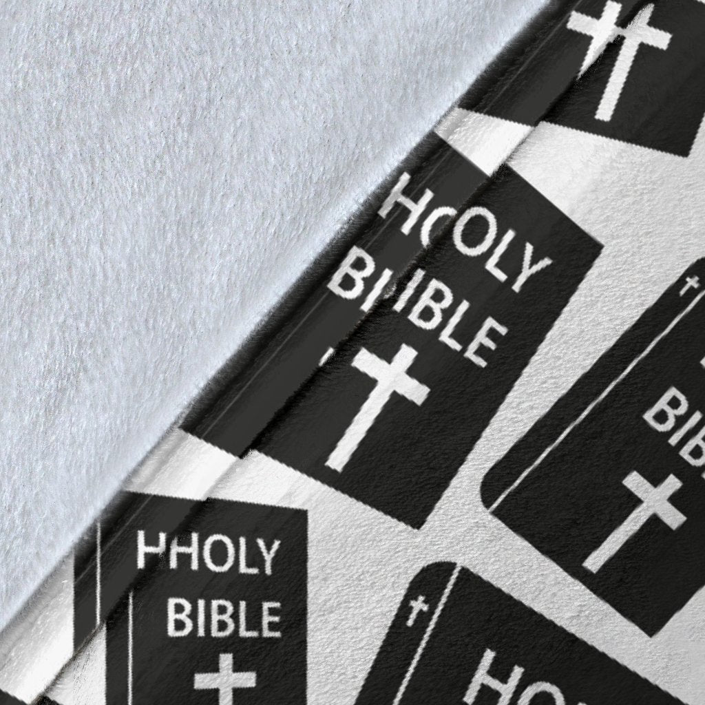 Christian Holy Bible Book Pattern Fleece Blanket