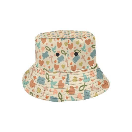 Christian Symbol Pattern Unisex Bucket Hat