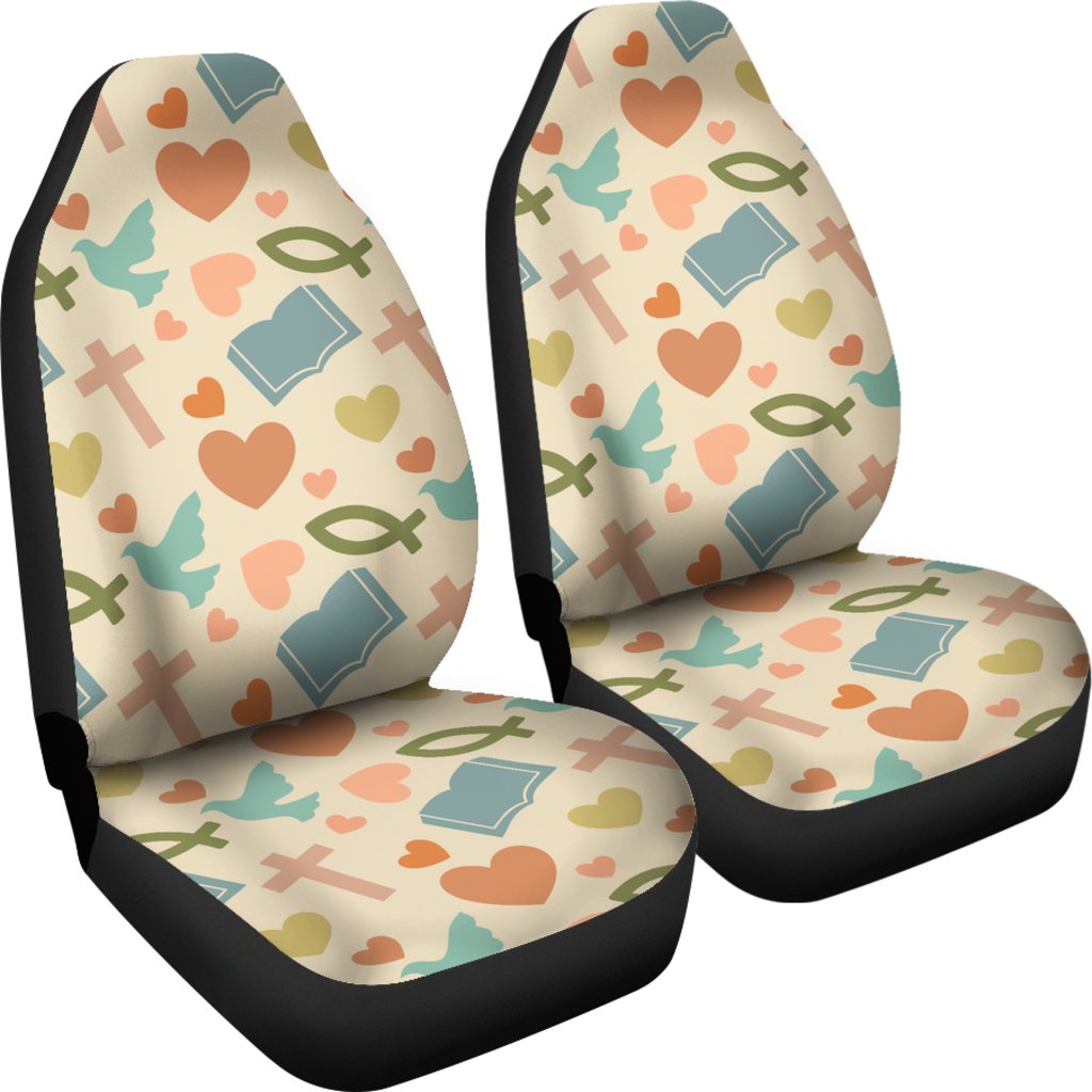 Christian Symbol Pattern Universal Fit Car Seat Covers