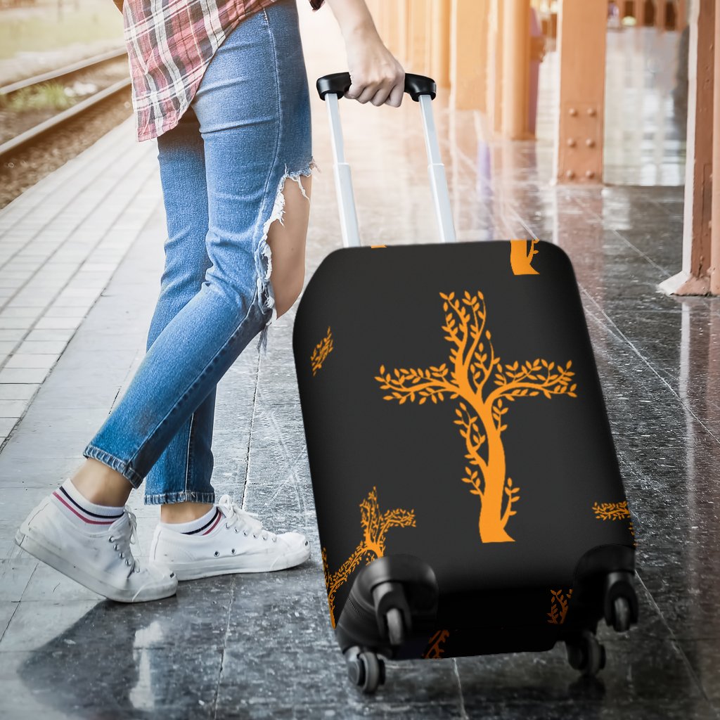 Christian Tree Of Life Cross Design Luggage Cover Protector