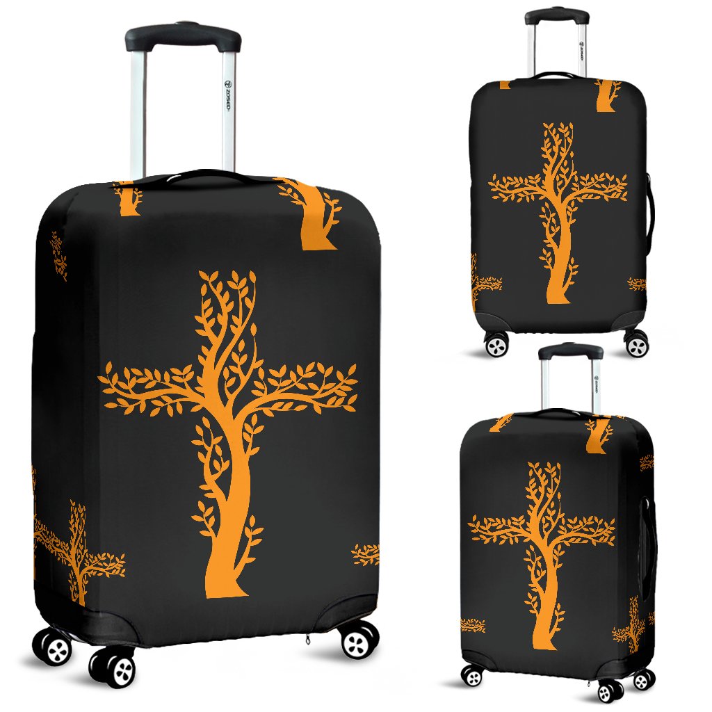 Christian Tree Of Life Cross Design Luggage Cover Protector