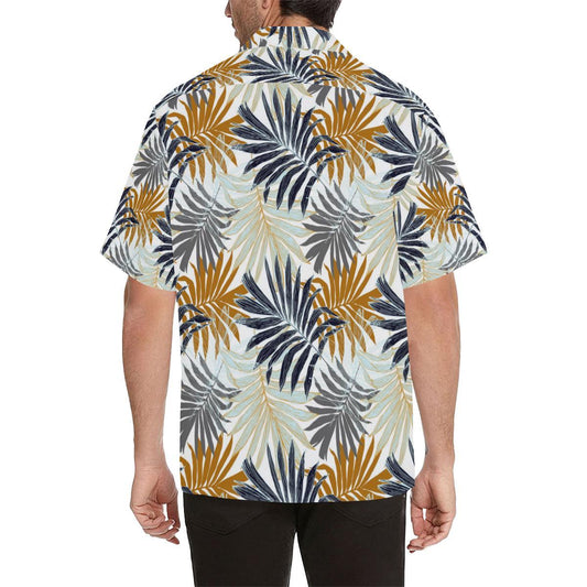 Colorful Tropical Palm Leaves Men Aloha Hawaiian Shirt