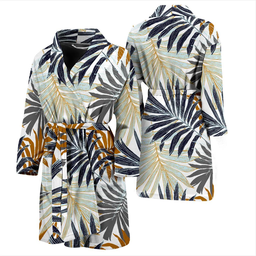 Colorful Tropical Palm Leaves Men Bath Robe-JTAMIGO.COM