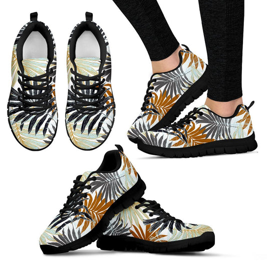 Colorful Tropical Palm Leaves Women Sneakers Shoes
