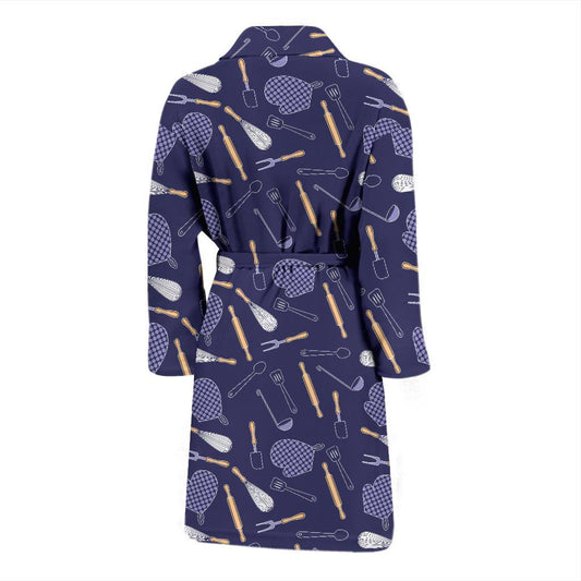 Cooking Kitchen Tools Pattern Print Design 04 Men Bathrobe-JORJUNE.COM