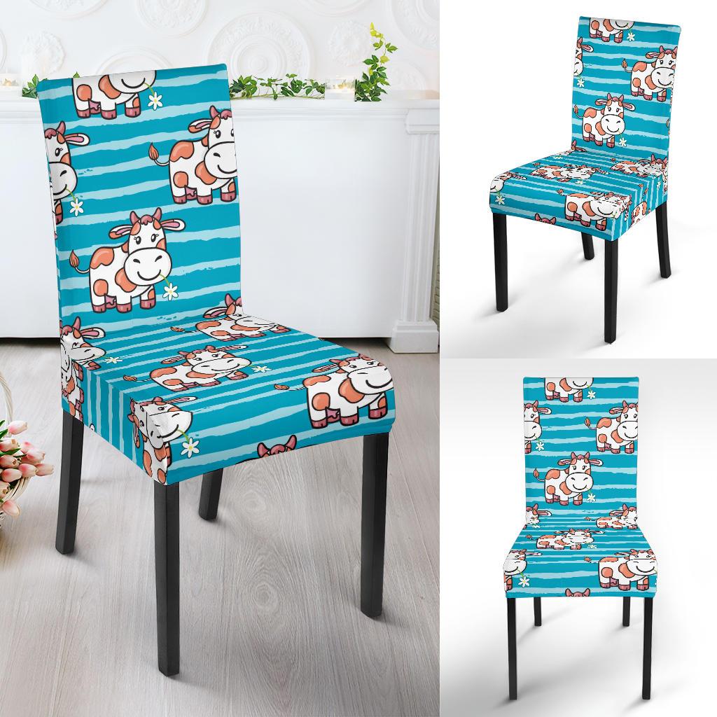 Cow Cute Print Pattern Dinning Chair Slipper-JTAMIGO.COM