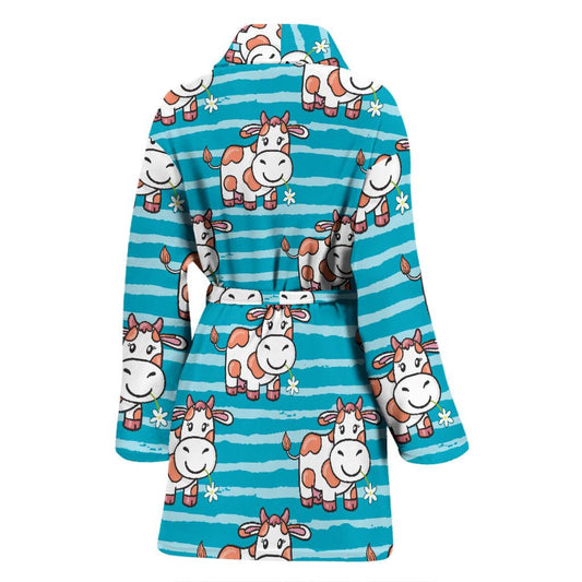 Cow Cute Print Pattern Women Bath Robe-JTAMIGO.COM