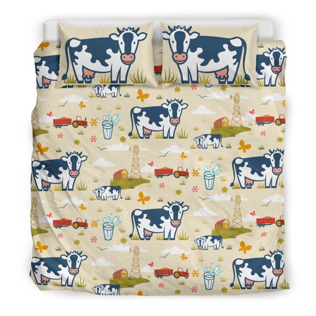 Cow Farm Design Print Duvet Cover Bedding Set