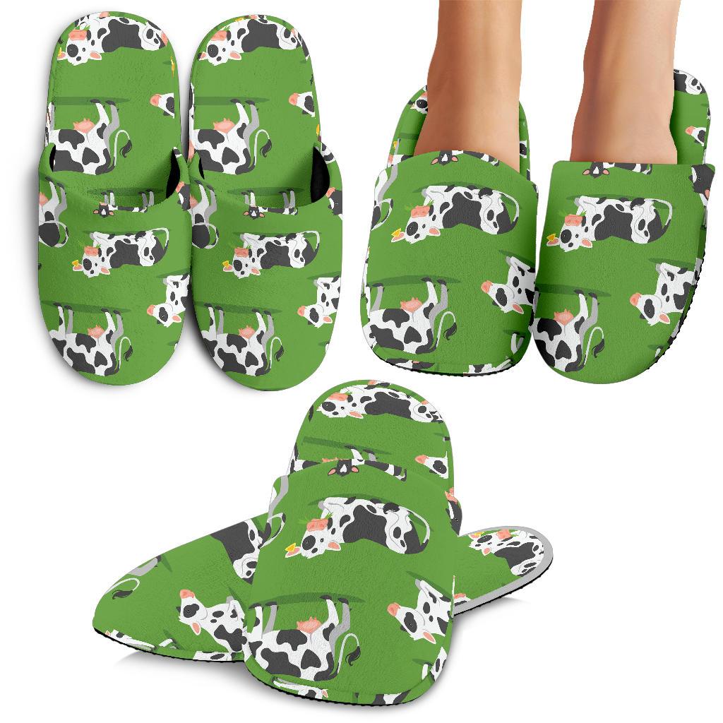 Cow Happy Print Pattern House Slippers
