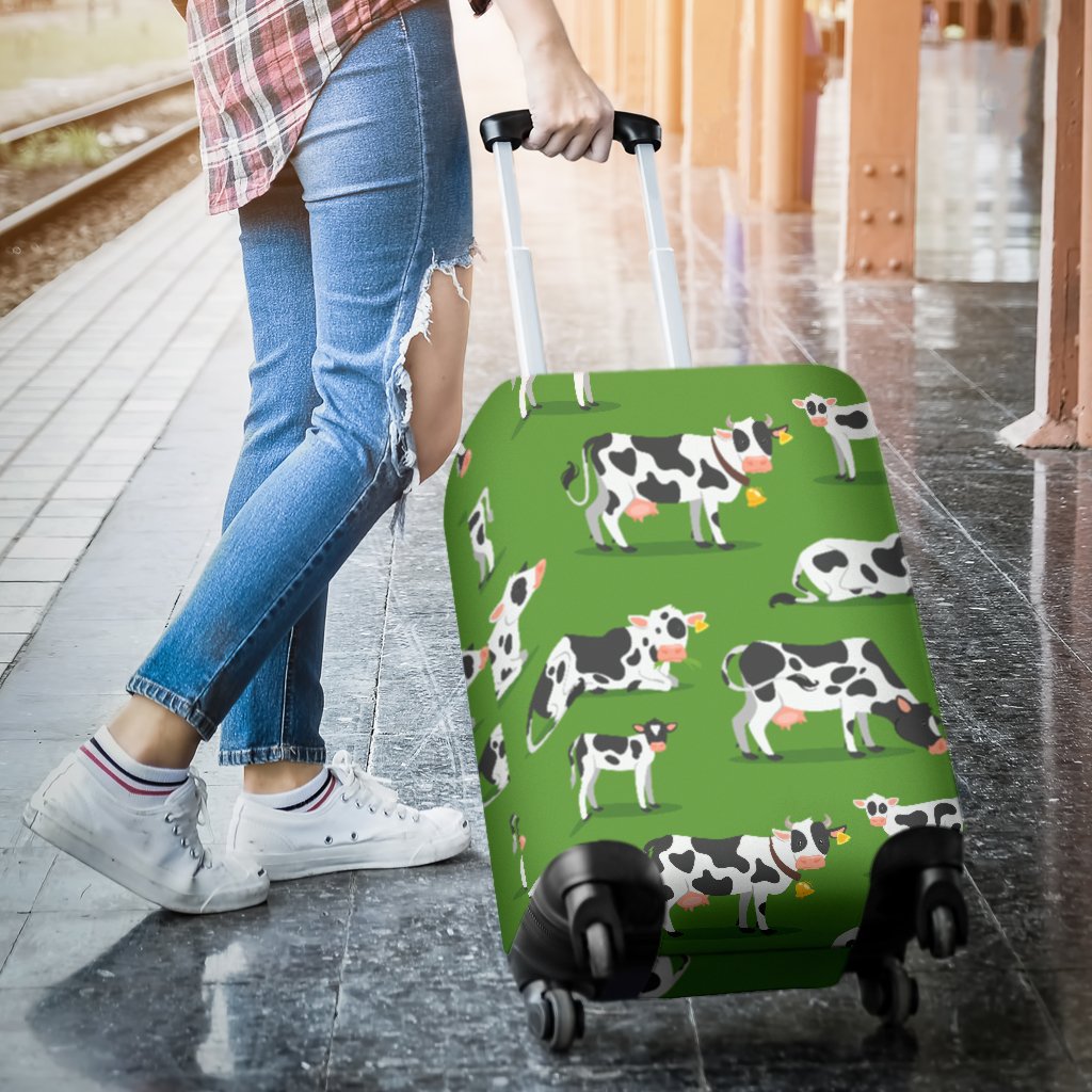 Cow Happy Print Pattern Luggage Cover Protector