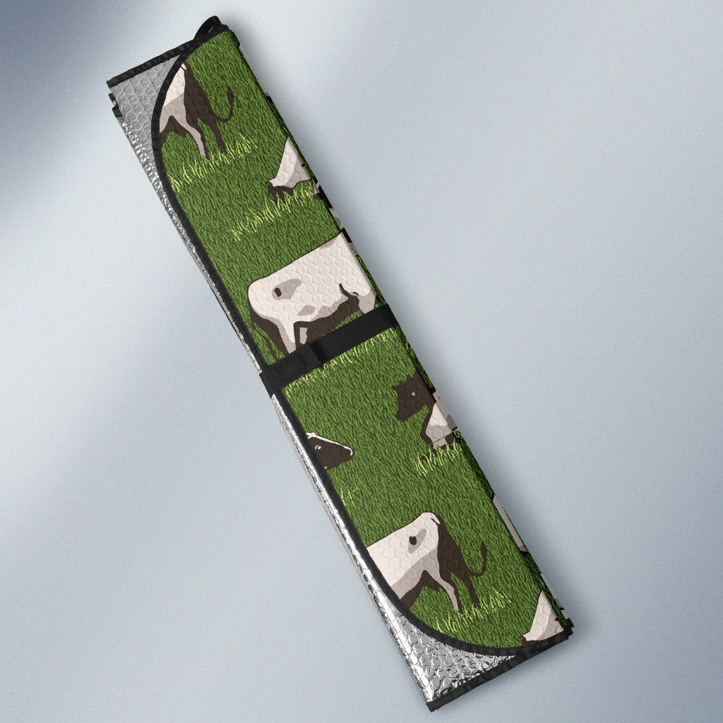Cow on Grass Print Pattern Car Sun Shade For Windshield