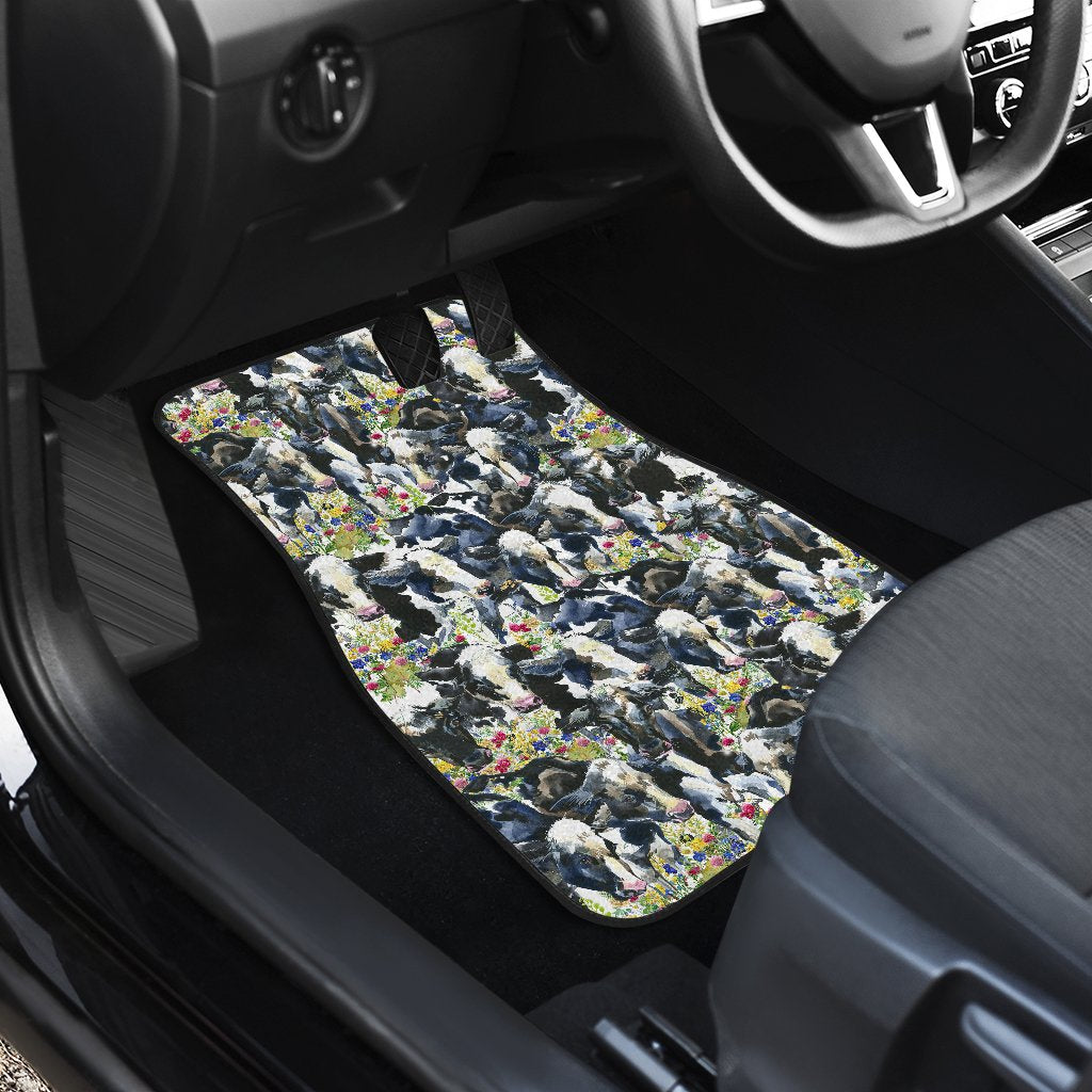 Cow Watercolor Print Pattern Car Floor Mats