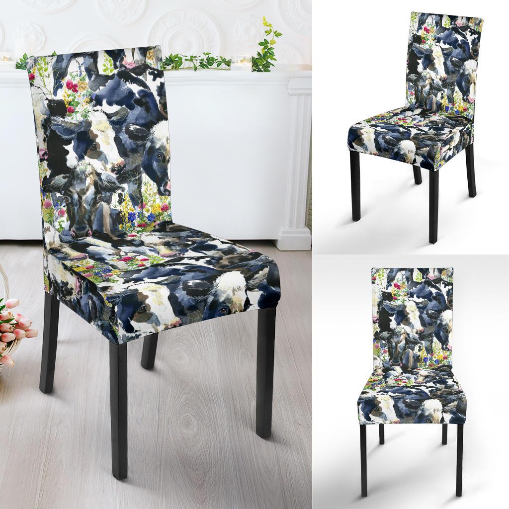 Cow Watercolor Print Pattern Dinning Chair Slipper-JTAMIGO.COM