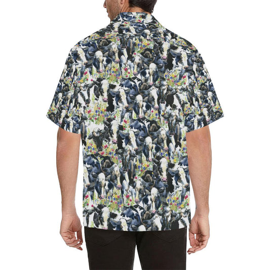 Cow Watercolor Print Pattern Men Aloha Hawaiian Shirt