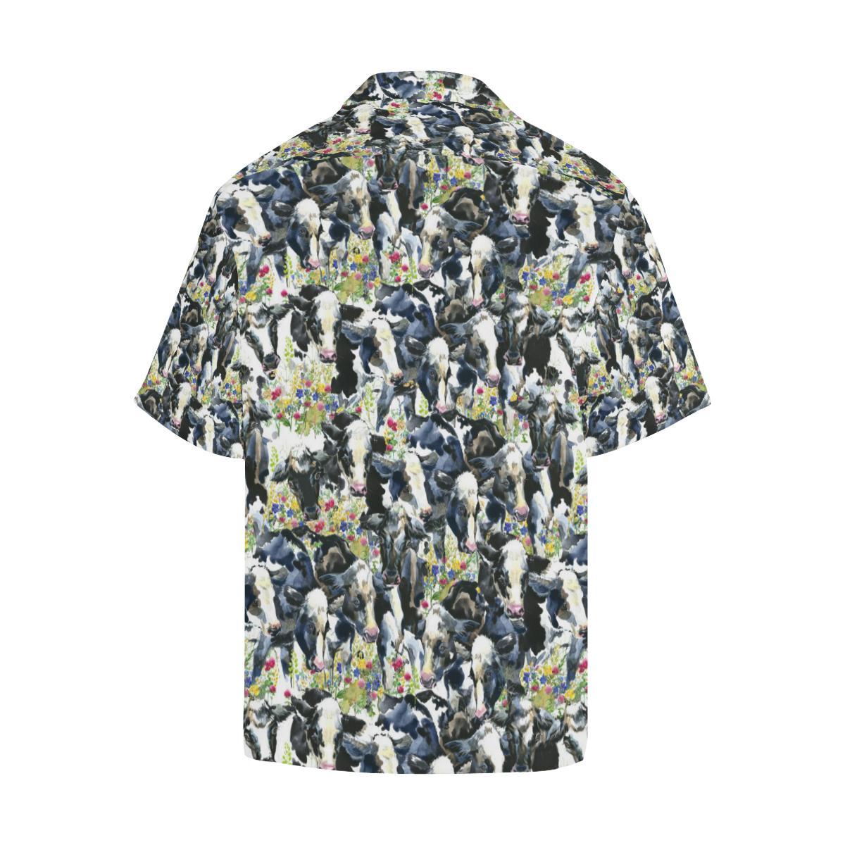 Cow Watercolor Print Pattern Men Aloha Hawaiian Shirt