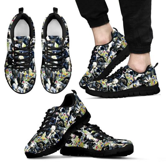 Cow Watercolor Print Pattern Men Sneakers Shoes