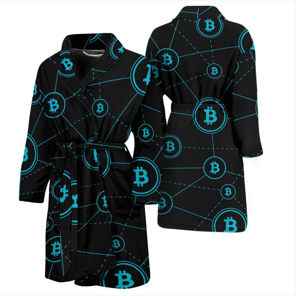 Cryptocurrency Pattern Print Design 01 Men Bathrobe-JORJUNE.COM