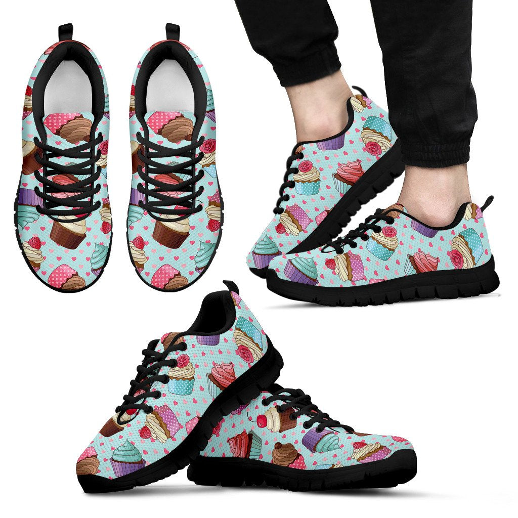 Cupcakes Fancy Heart Print Pattern Men Sneakers Shoes