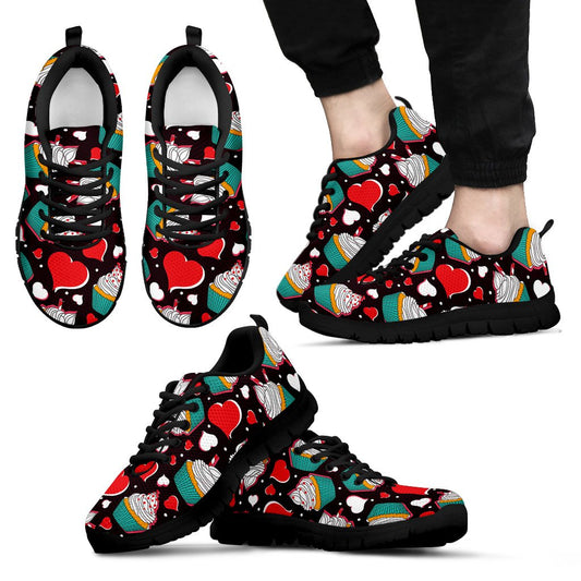 Cupcakes Heart Print Pattern Men Sneakers Shoes