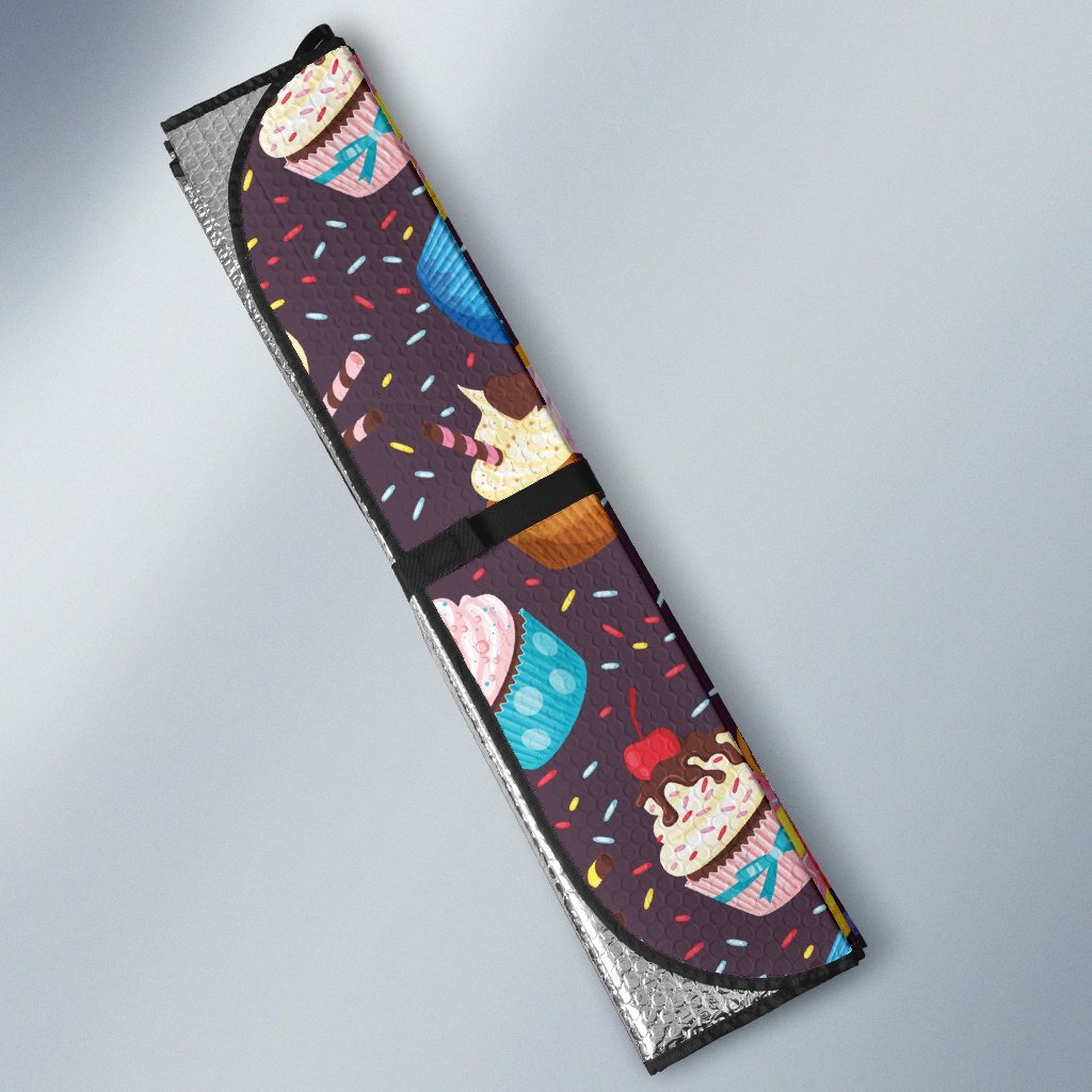 Cupcakes Party Print Pattern Car Sun Shade For Windshield
