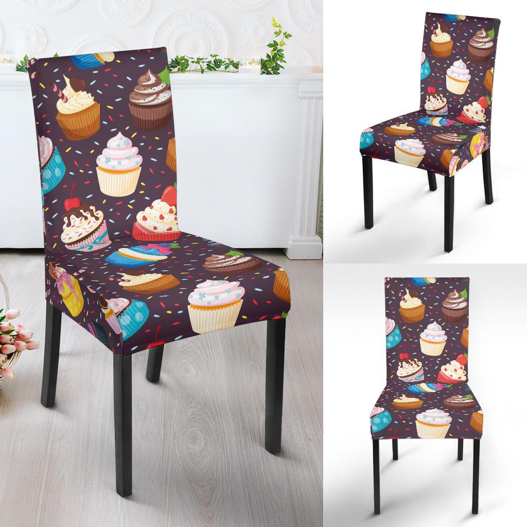 Cupcakes Party Print Pattern Dinning Chair Slipper-JTAMIGO.COM