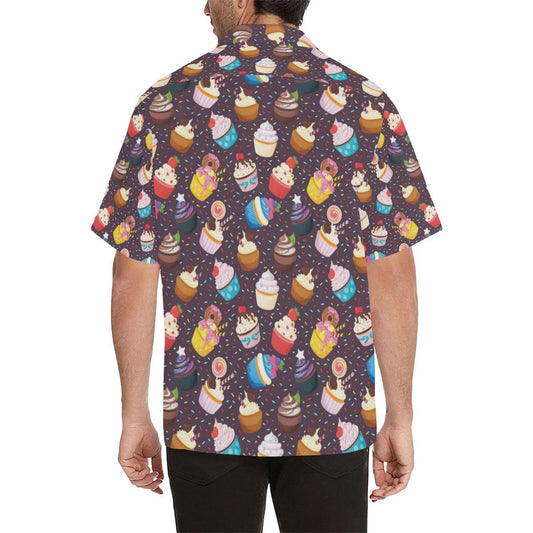 Cupcakes Party Print Pattern Men Aloha Hawaiian Shirt