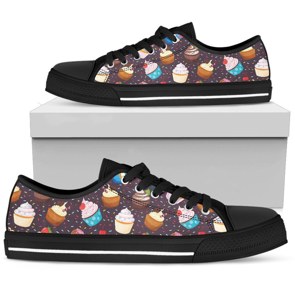 Cupcakes Party Print Pattern Women Low Top Shoes