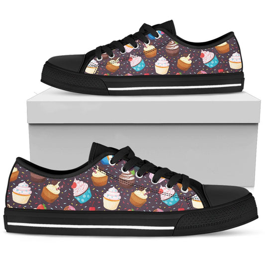 Cupcakes Party Print Pattern Women Low Top Shoes