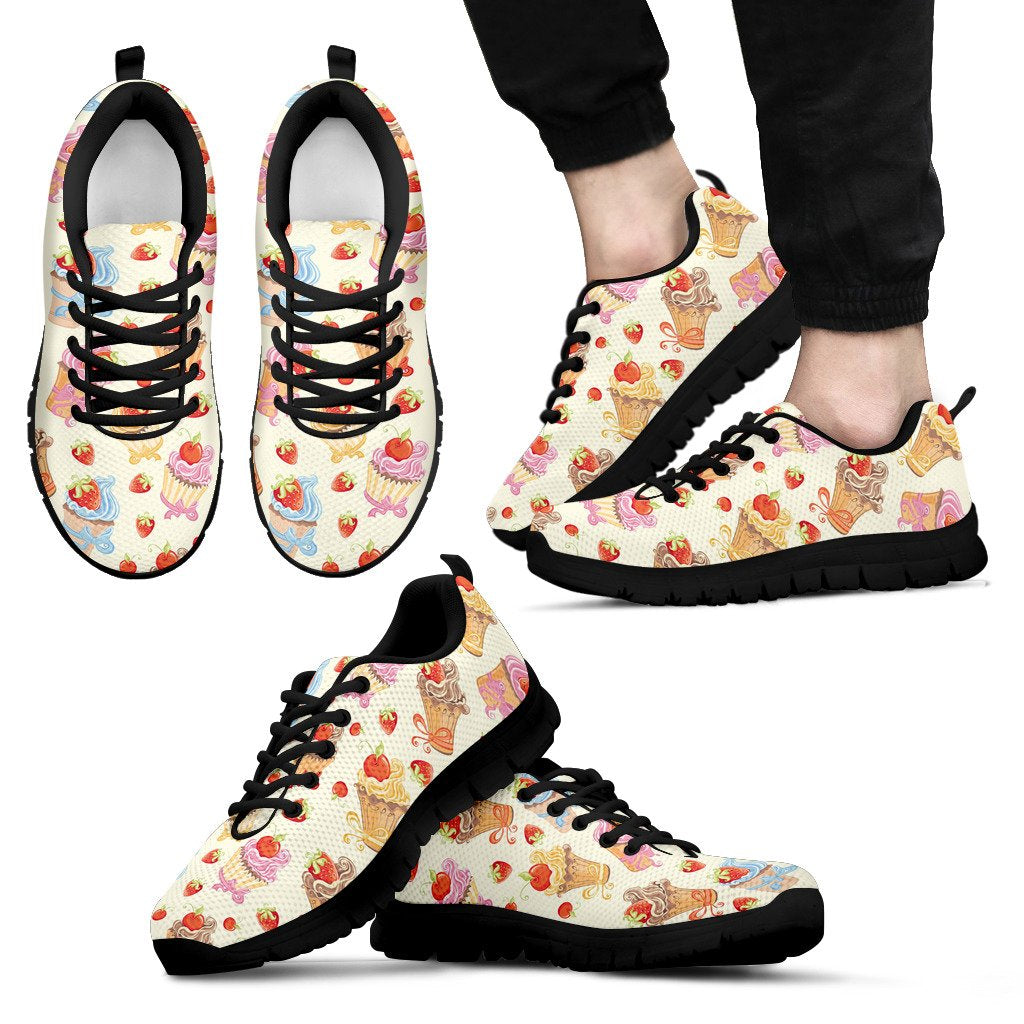 Cupcakes Strawberry Cherry Print Men Sneakers Shoes
