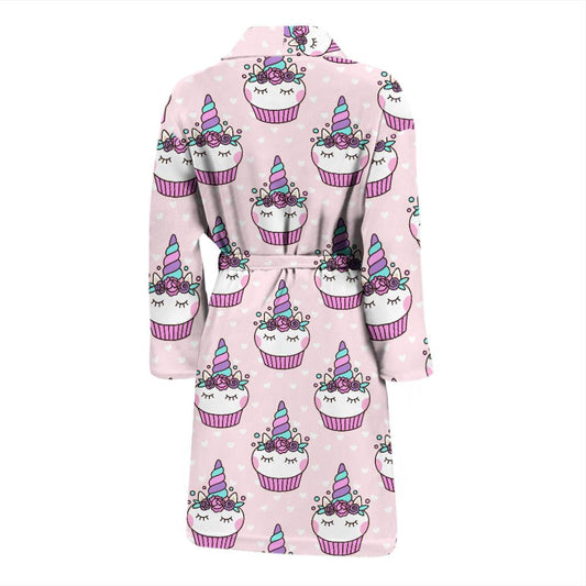 Cupcakes Unicorn Print Pattern Men Bath Robe-JTAMIGO.COM