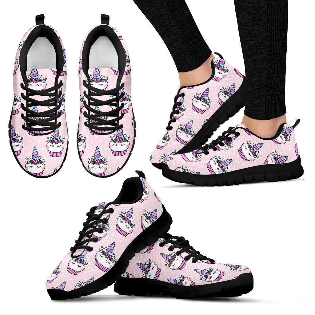 Cupcakes Unicorn Print Pattern Women Sneakers Shoes