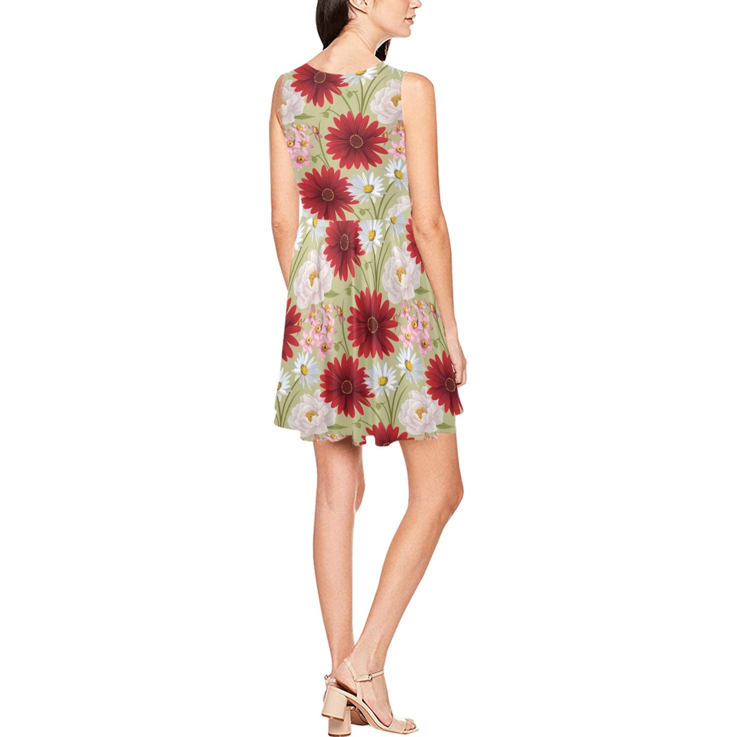 Gerberas Pattern Print Design GB07 Sleeveless Dress