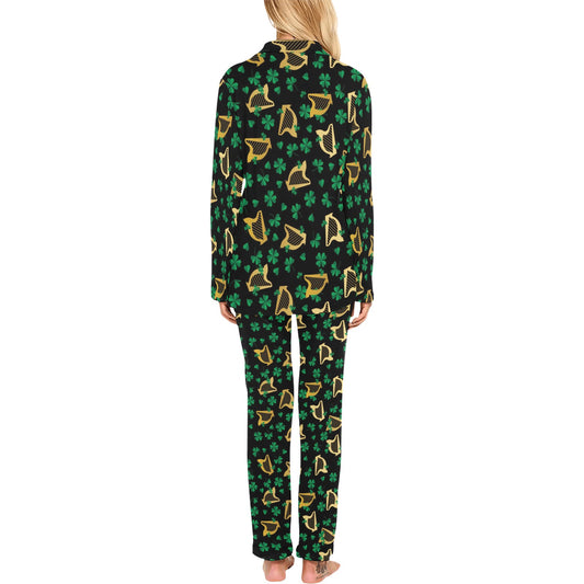 Harp Print Design LKS402 Women's Long Pajama Set