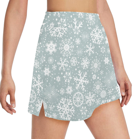 Snowflake Print Design LKS303 17" Golf & Pickleball Skort with Pockets