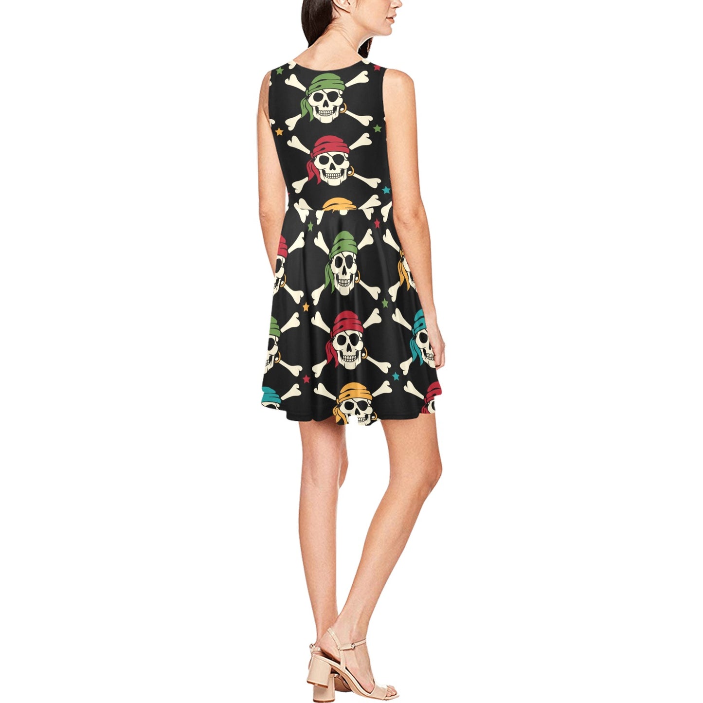 Pirate Pattern Print Design A01 Sleeveless Dress
